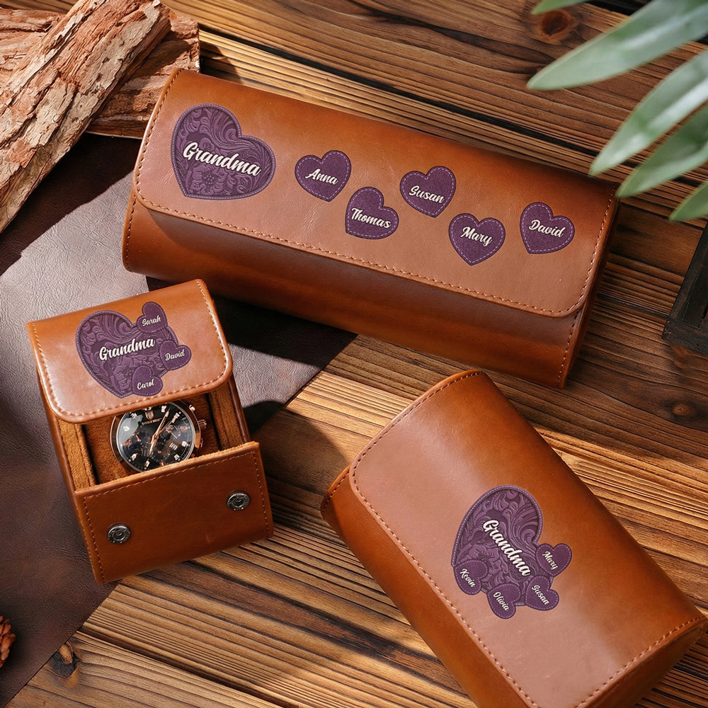 Little Sweethearts - Personalized Leather Watch Case