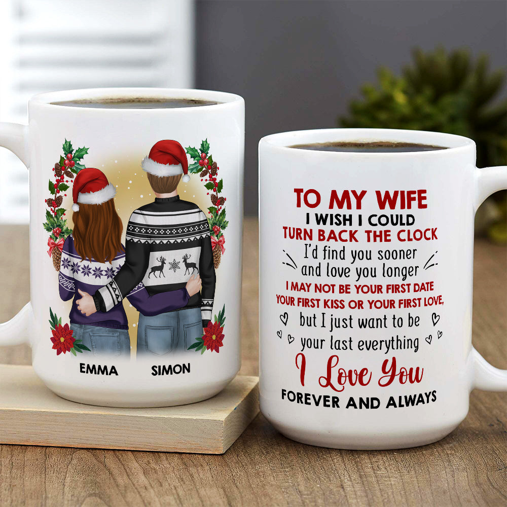 Custom Anniversary Keepsake Gifts For Couple • I Wish I Could Turn Back The Clock - Personalized Coffee Mug