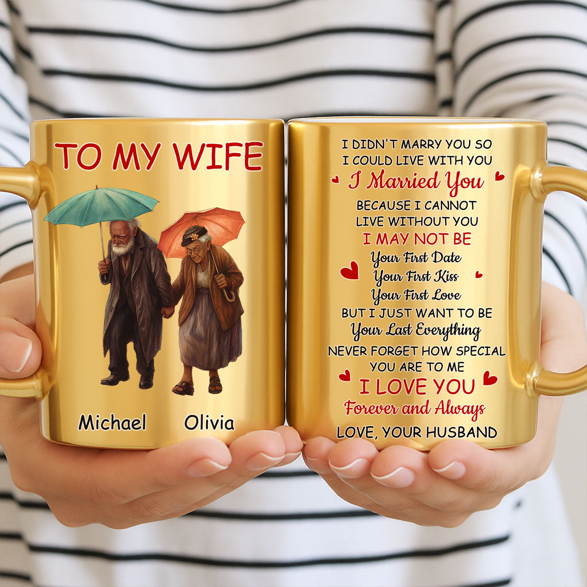 Custom Anniversary Keepsake Gifts For Couple • My Wife My Always - Personalized Metallic Mug