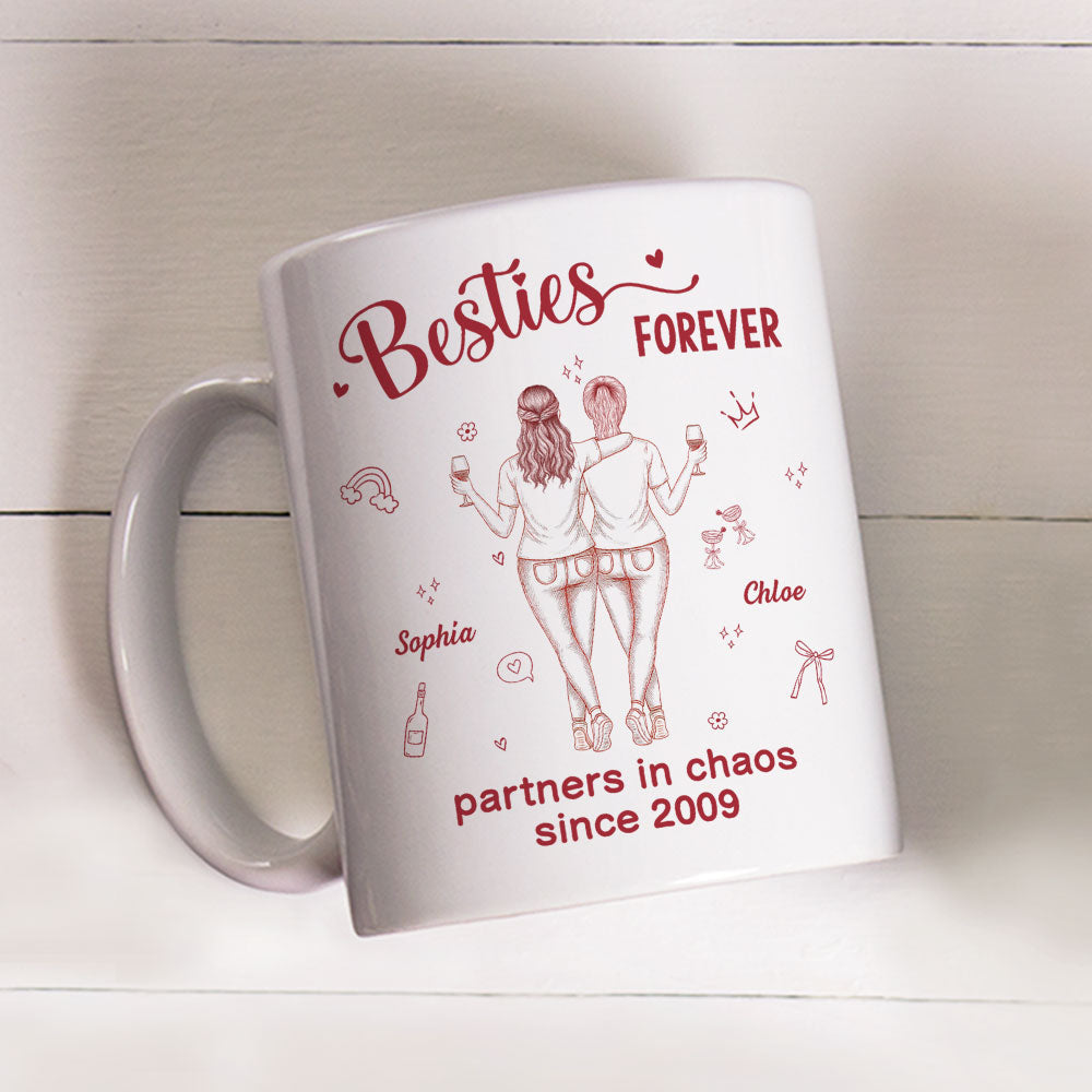 Custom Best Friend, Christmas & Birthday Friendship Keepsake Gift • Partners In Chaos - Personalized Coffee Mug
