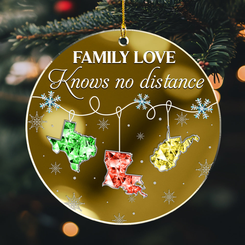 Custom Family Ornament, Christmas Gift for Family Members •  Family Love Crystal - Personalized Mirrored Acrylic Ornament