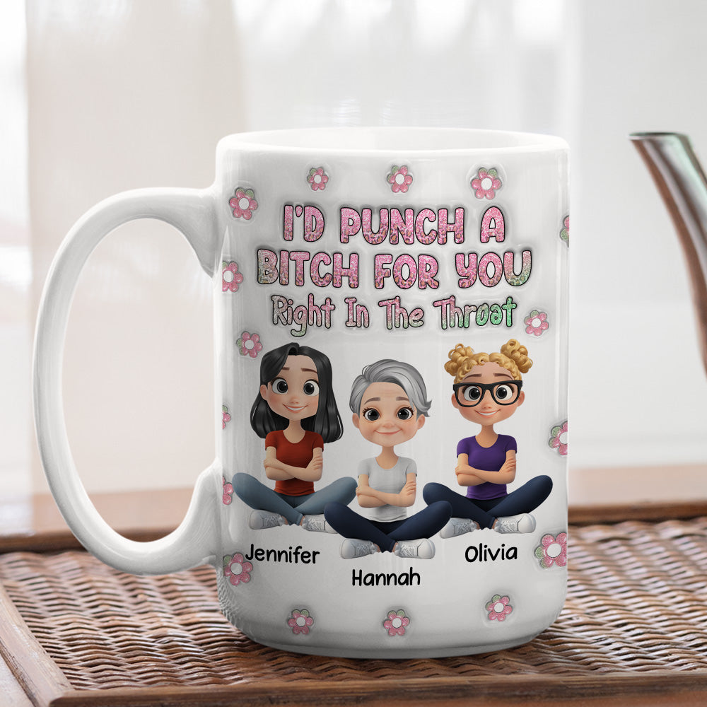 Custom Best Friend, Christmas & Birthday Friendship Keepsake Gift • Sisters By Heart - Personalized 3D Inflated Effect Mug