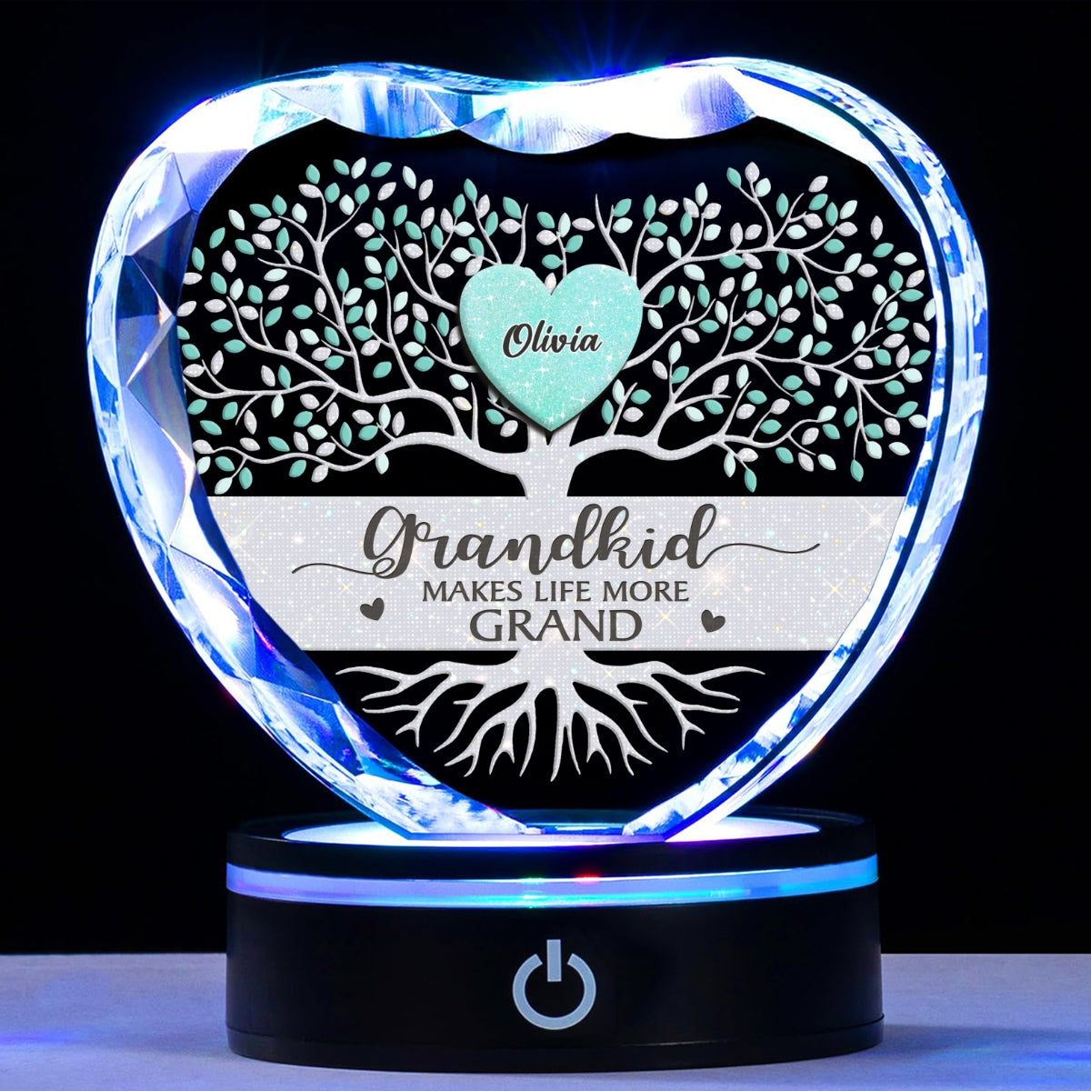 Lovely Grandkids - Personalized Crystal Led Light