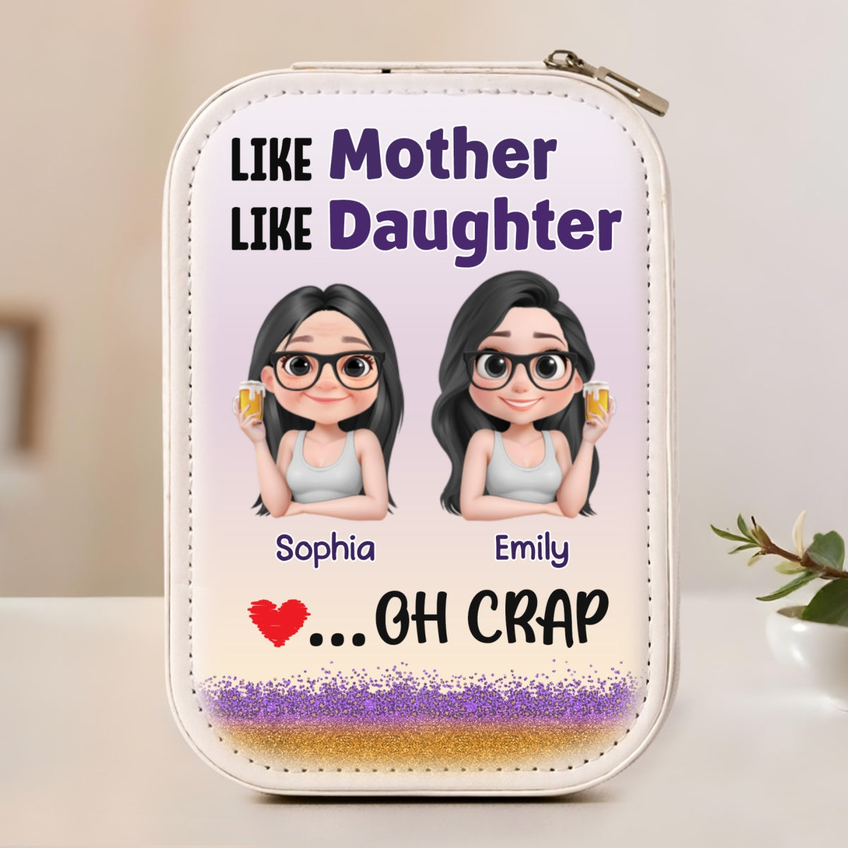 Like Mother Like Daughter - Personalized Jewelry Box With LED Mirror