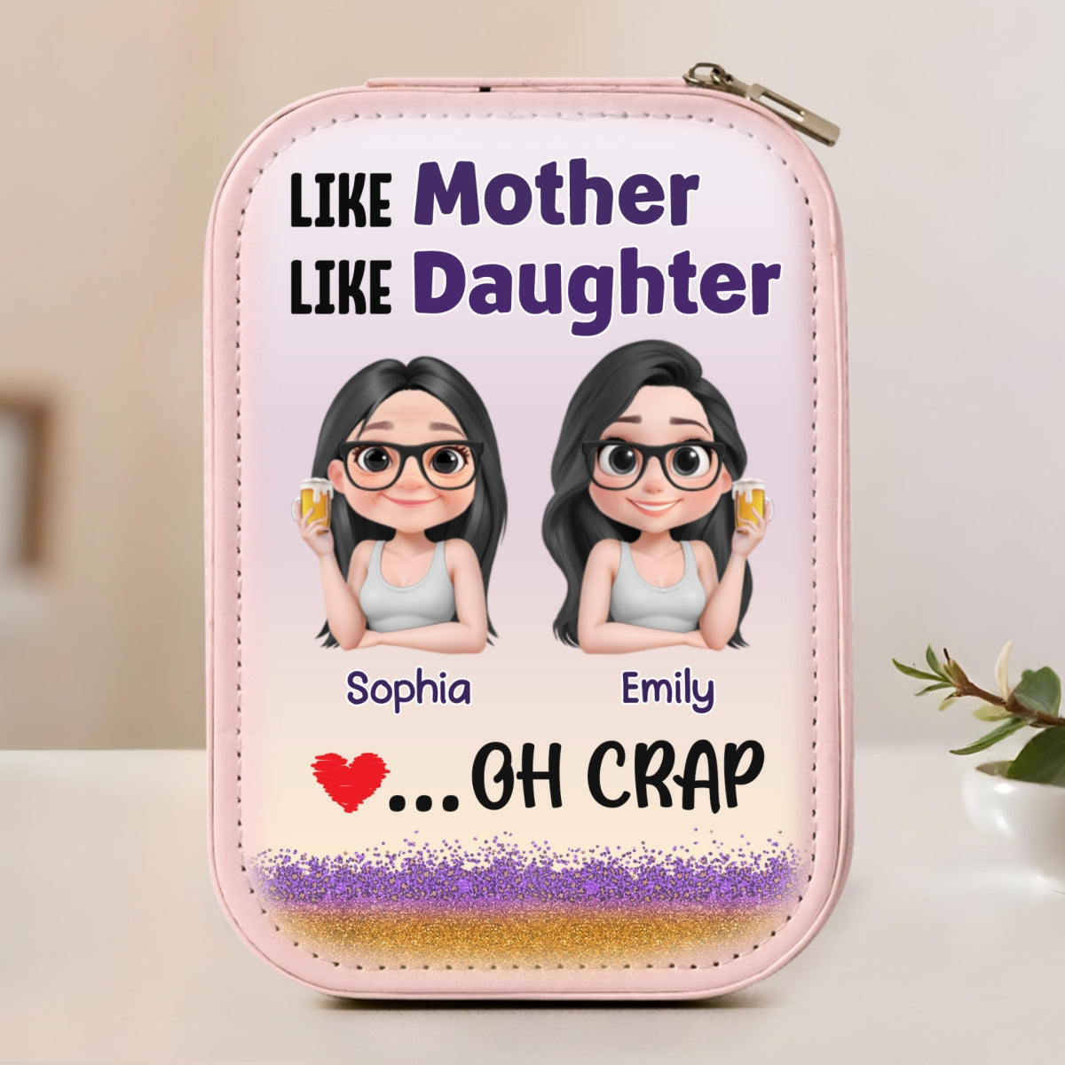 Like Mother Like Daughter - Personalized Jewelry Box With LED Mirror