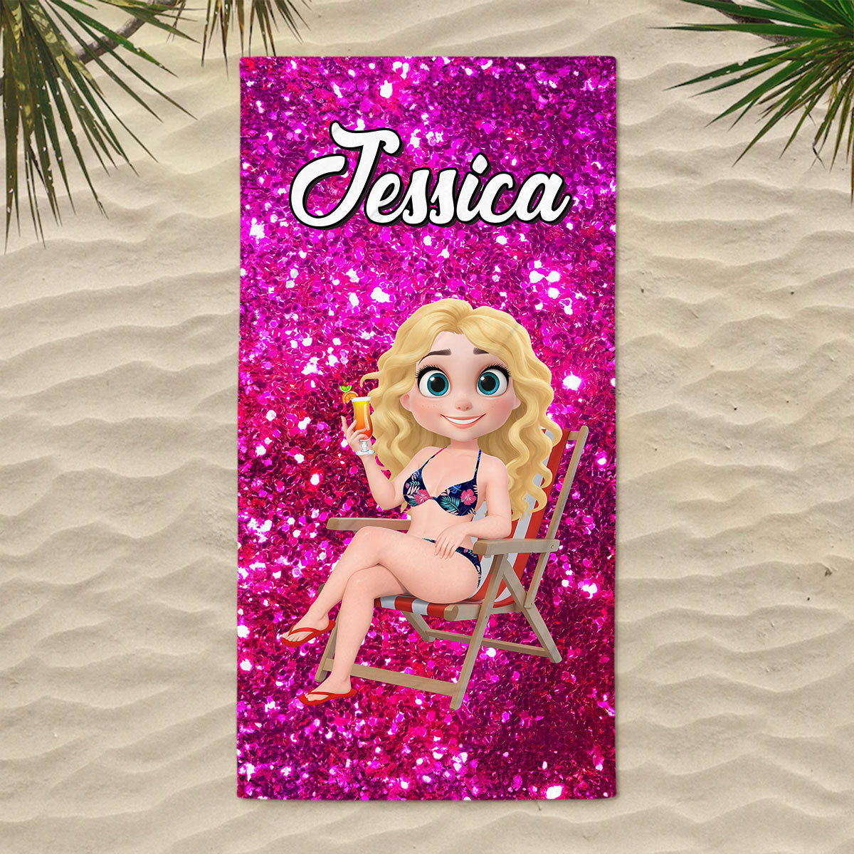 Hello Gorgeous - Personalized Beach Towel