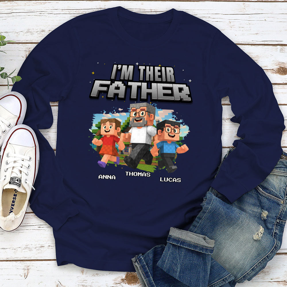 Custom Father's Day, Special Gift for Dad & Grandpa • Dad Power Pixel - Personalized Shirt
