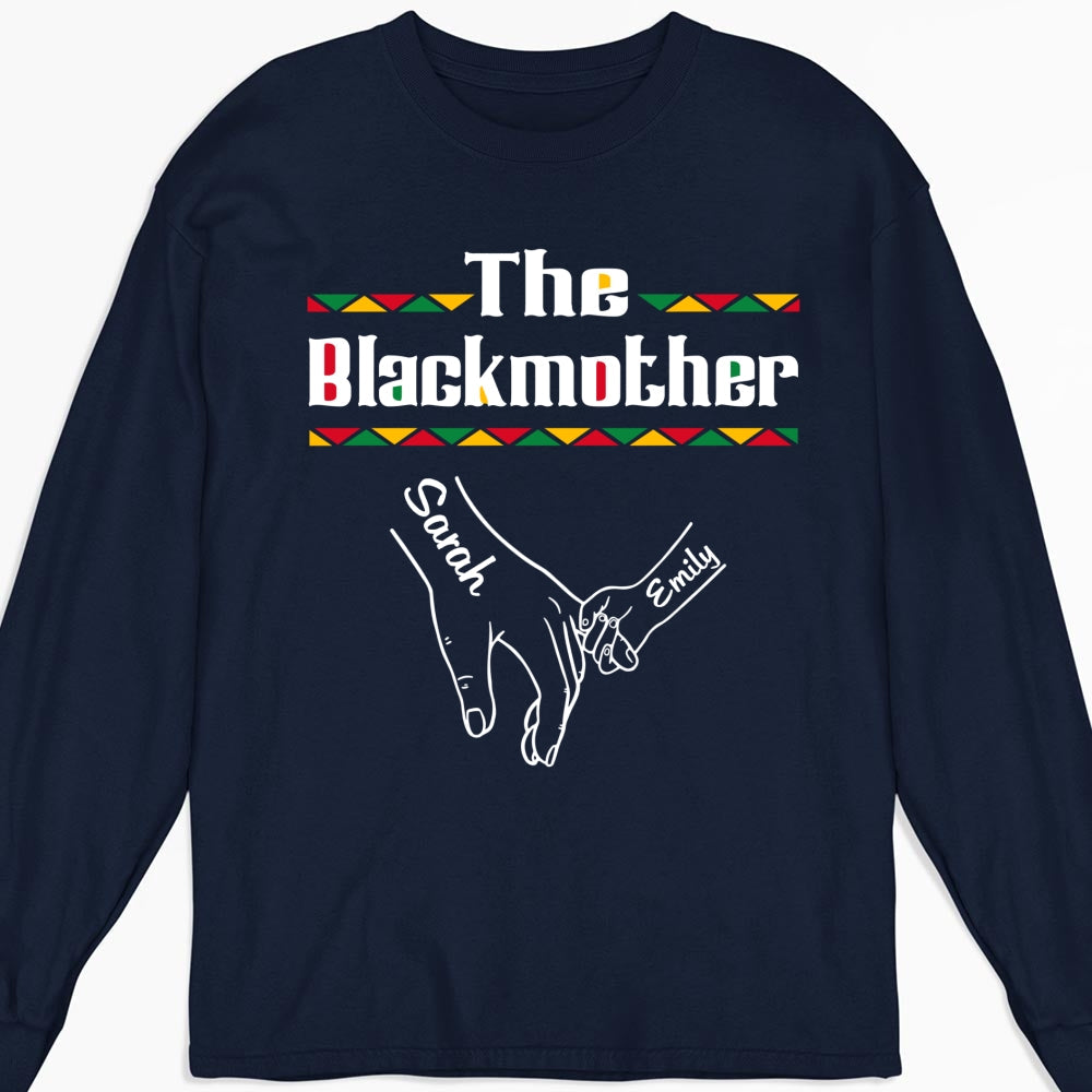 Custom Mother's Day Gift for Mom & Grandma • The Blackmother - Personalized Shirt - Long Sleeve