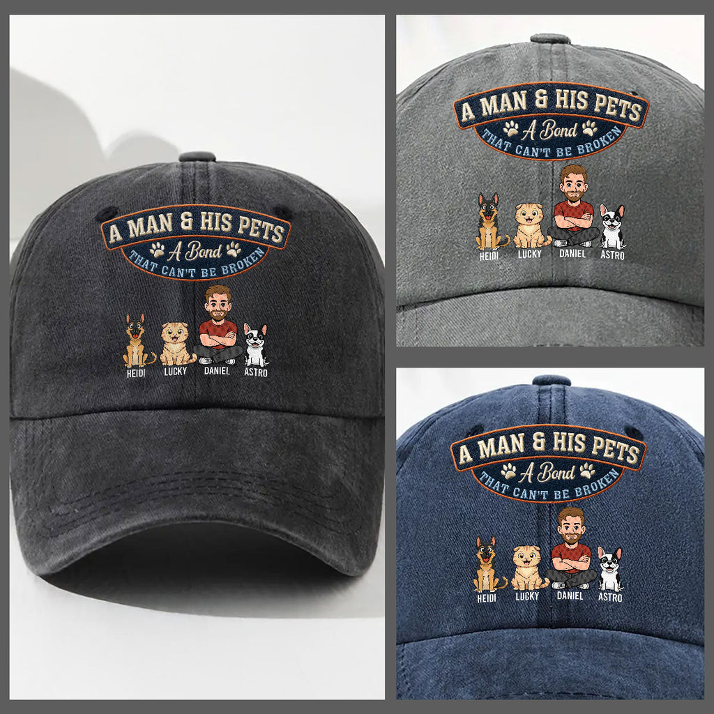 Custom Christmas Headwear Birthday Gifts for Pet Parents • Forever My Pets - Personalized Vintage Washed Denim Cap