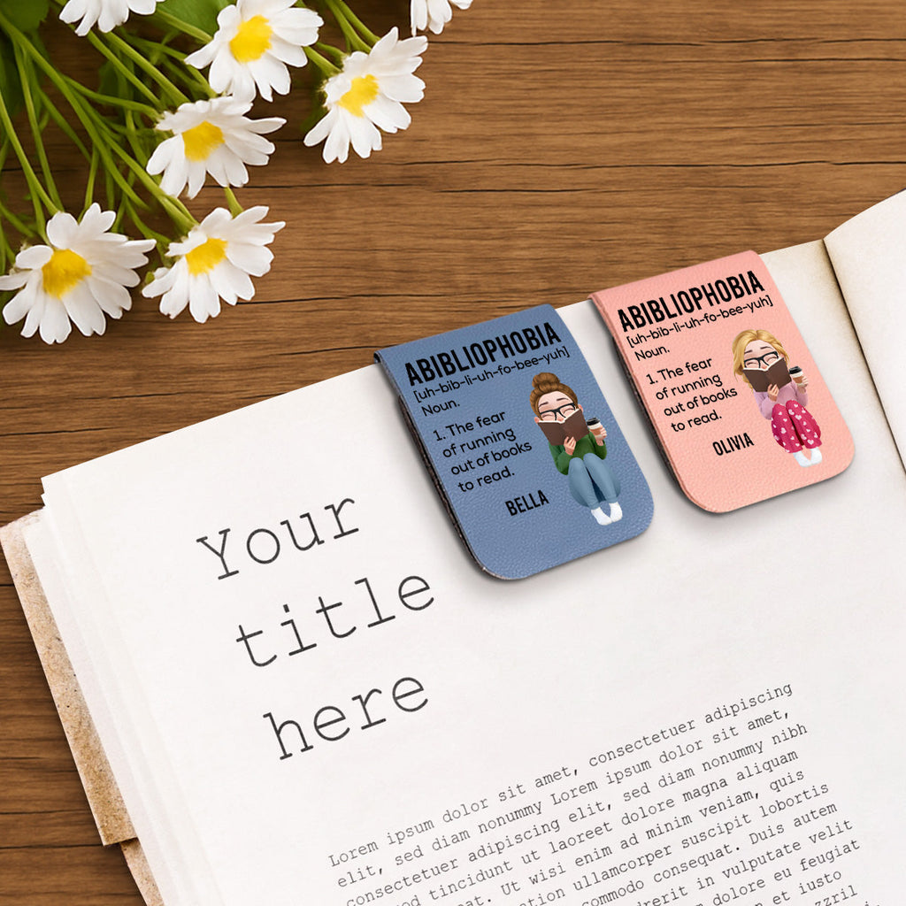 Custom Christmas Birthday Bookish Gifts For Book Lovers, Bookworms • Running Out Of Books - Personalized Leather Bookmark
