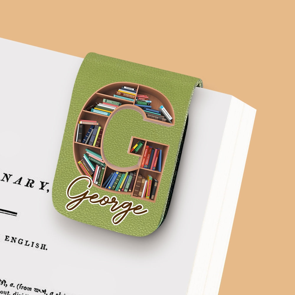 Custom Christmas Birthday Bookish Gifts For Book Lovers, Bookworms • Into Books Alphabet - Personalized Leather Bookmark