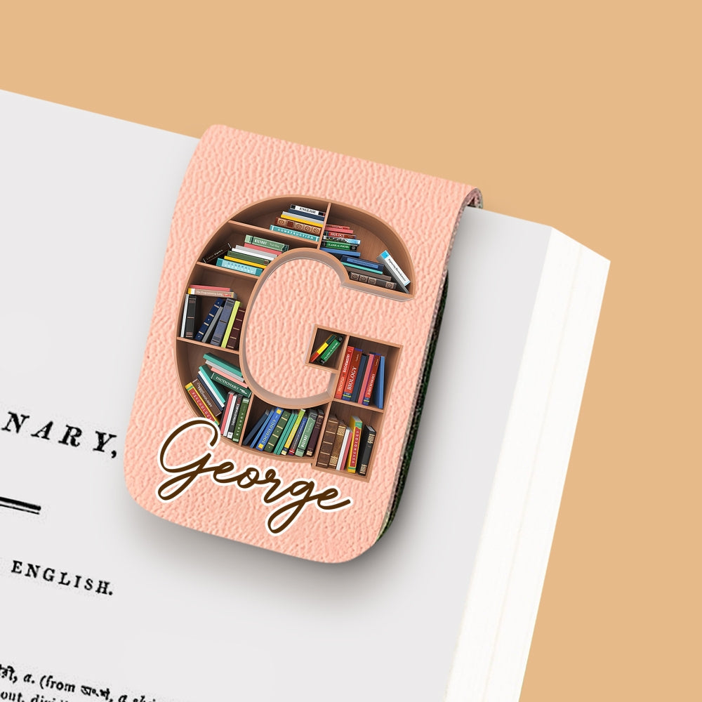 Custom Christmas Birthday Bookish Gifts For Book Lovers, Bookworms • Into Books Alphabet - Personalized Leather Bookmark