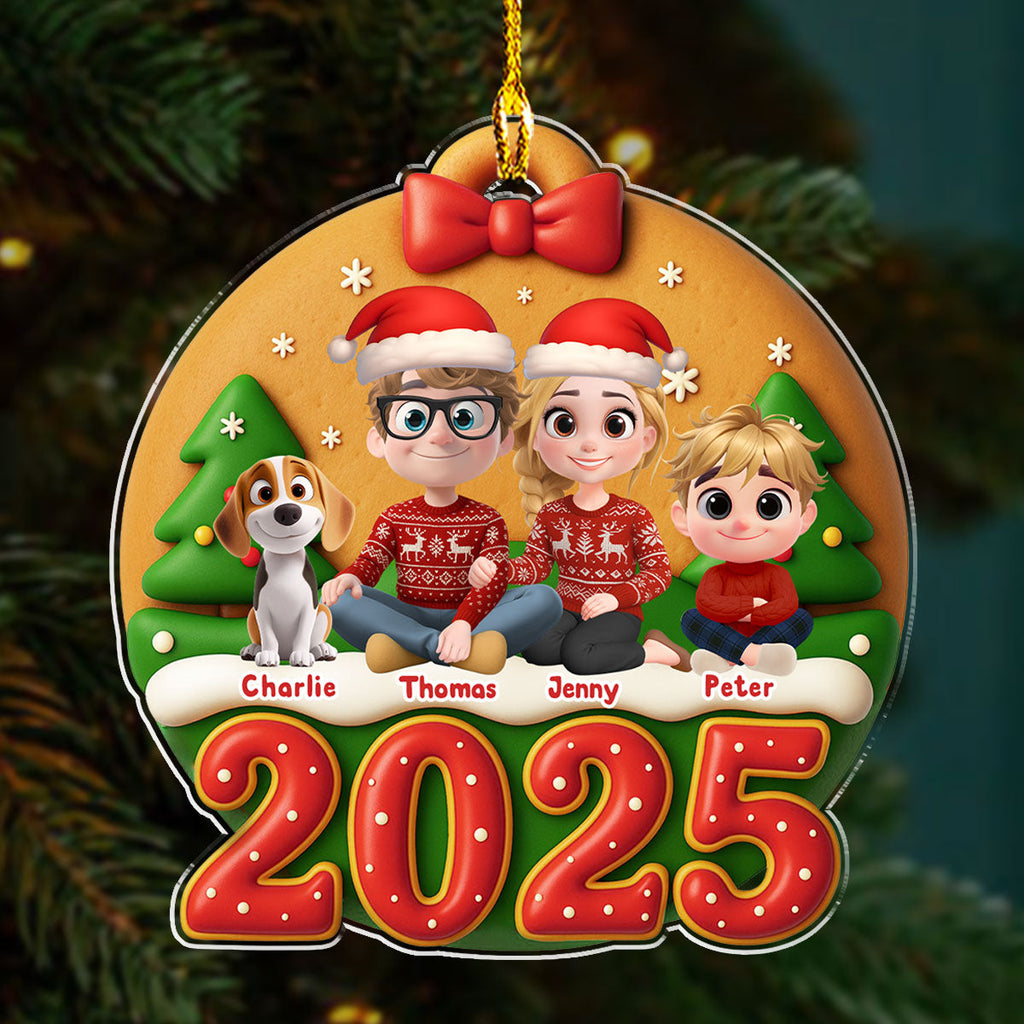Custom Family Ornament, Christmas Gift for Family Members •  Family Circle Cake - Personalized Acrylic Ornament