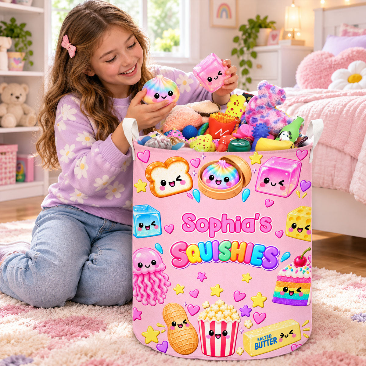 Squishy Love Lives Right Here - Personalized Basket