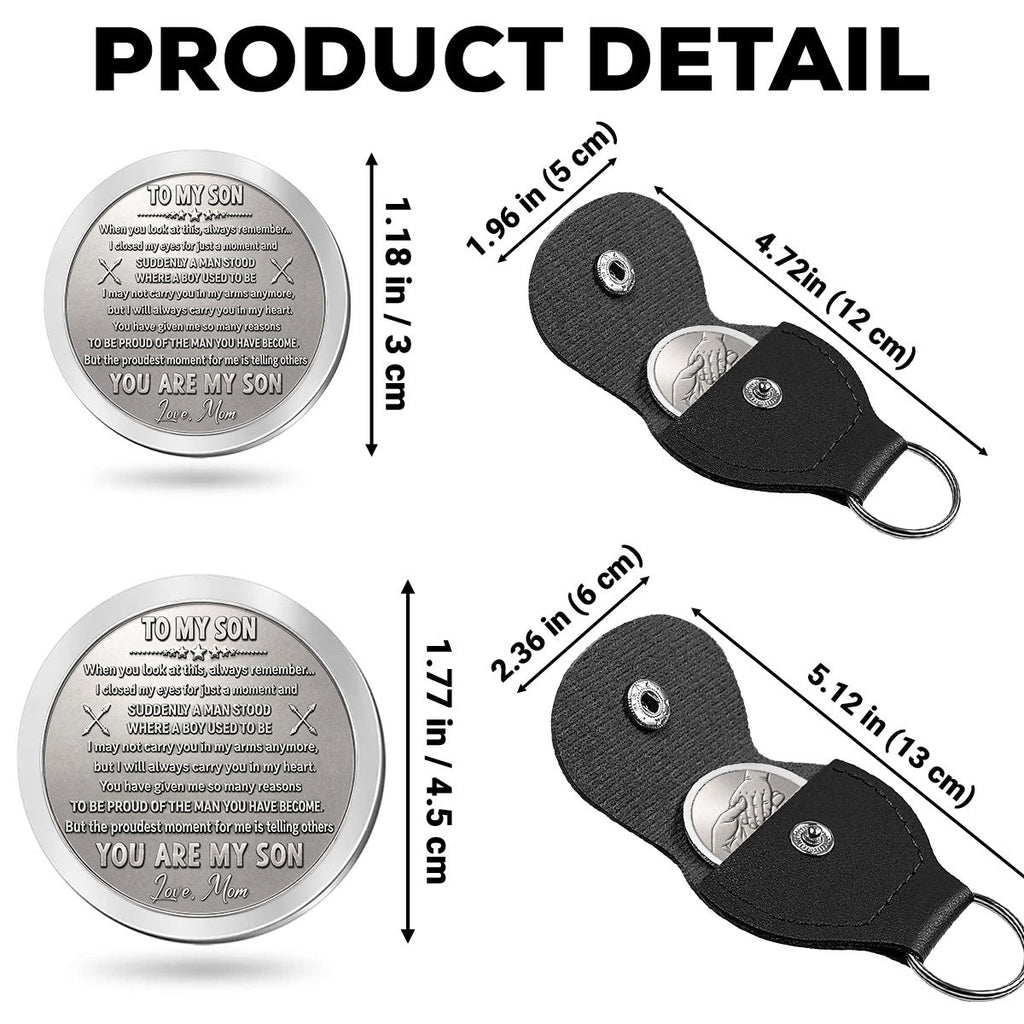 Custom Son Coin Keychain, Father's Day Birthday Gifts • The Man You Have Become - Personalized 3D Effect Pocket Hug