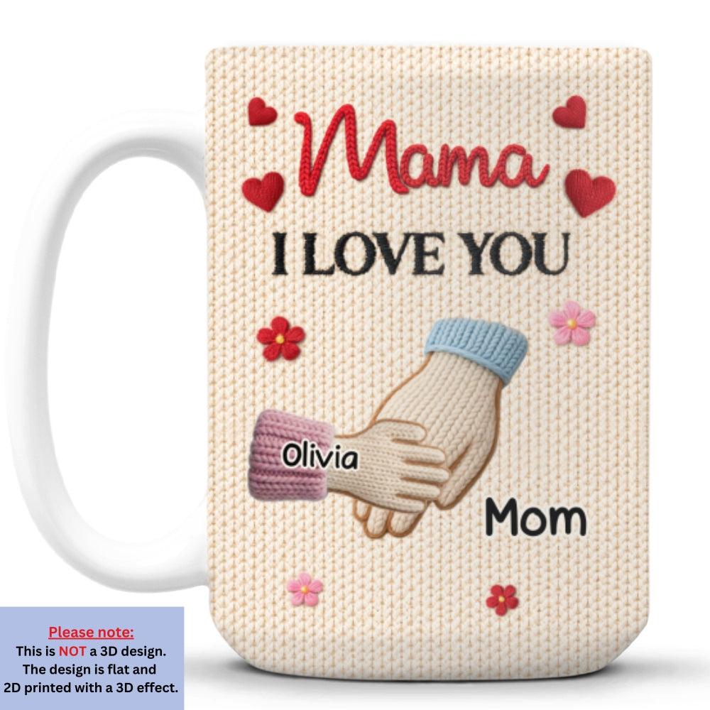 Custom Mother's Day Gift for Mom & Grandma • Hands Holding - Personalized Coffee Mug