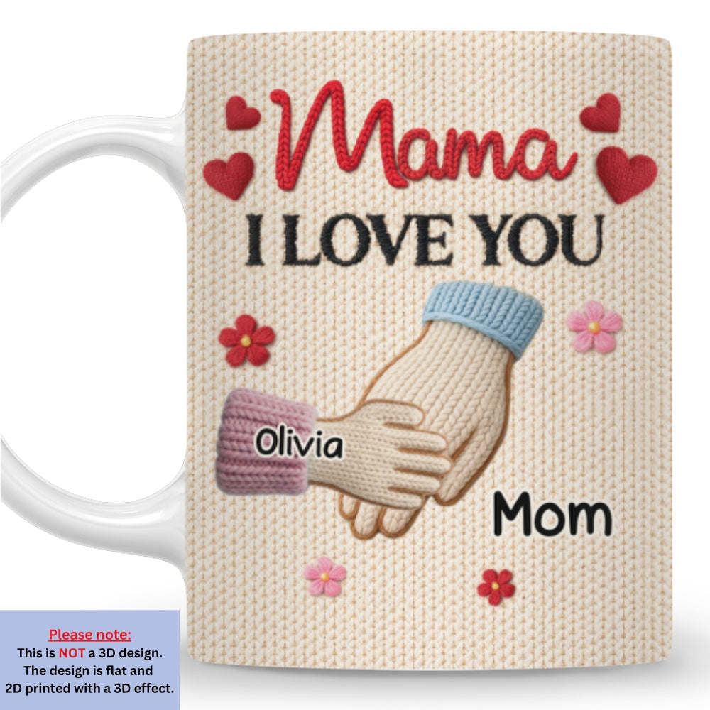 Custom Mother's Day Gift for Mom & Grandma • Hands Holding - Personalized Coffee Mug