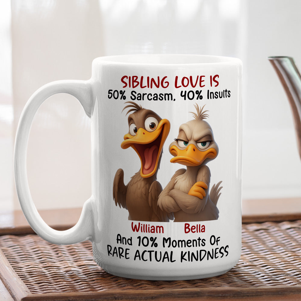 Custom Christmas & Birthday Gift for Brother & Sister • Sibling Love Sarcasm - Personalized Coffee Mug