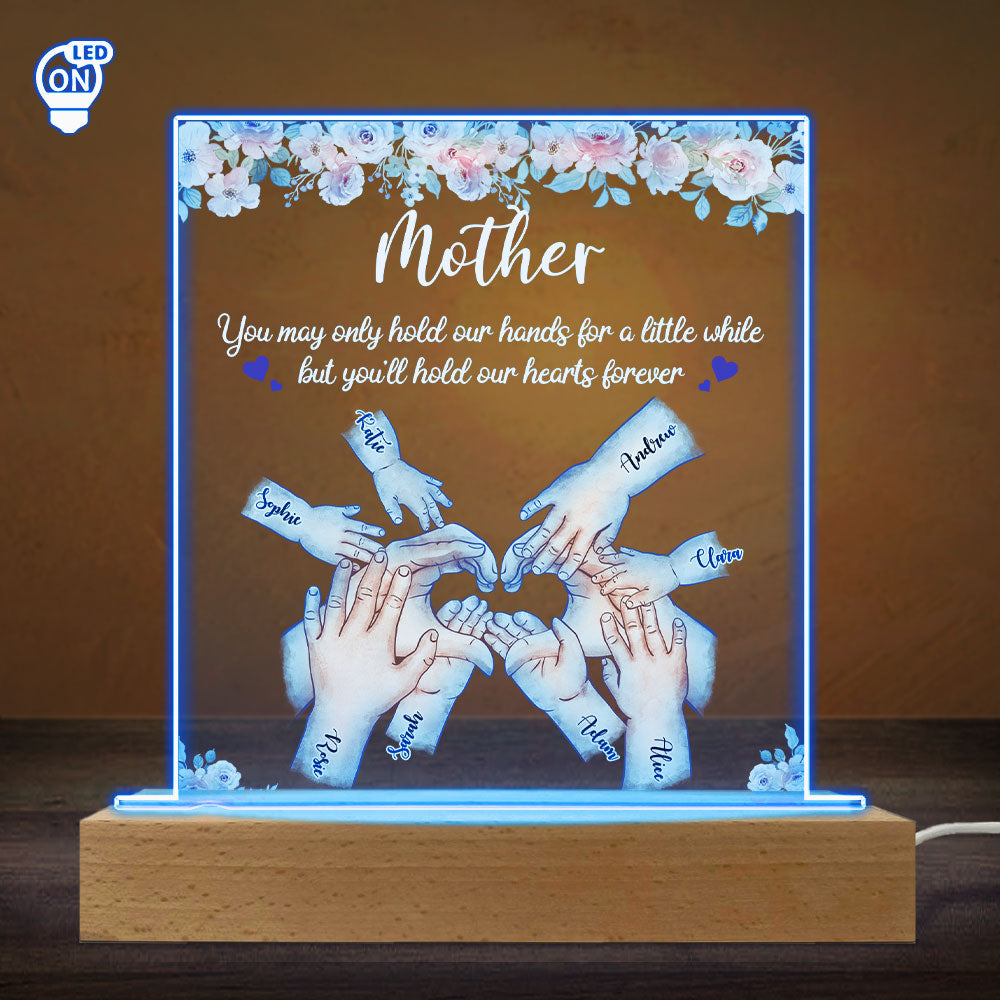 Custom Mother's Day Gift for Mom Grandma • Hold Our Hearts - Personalized LED Light