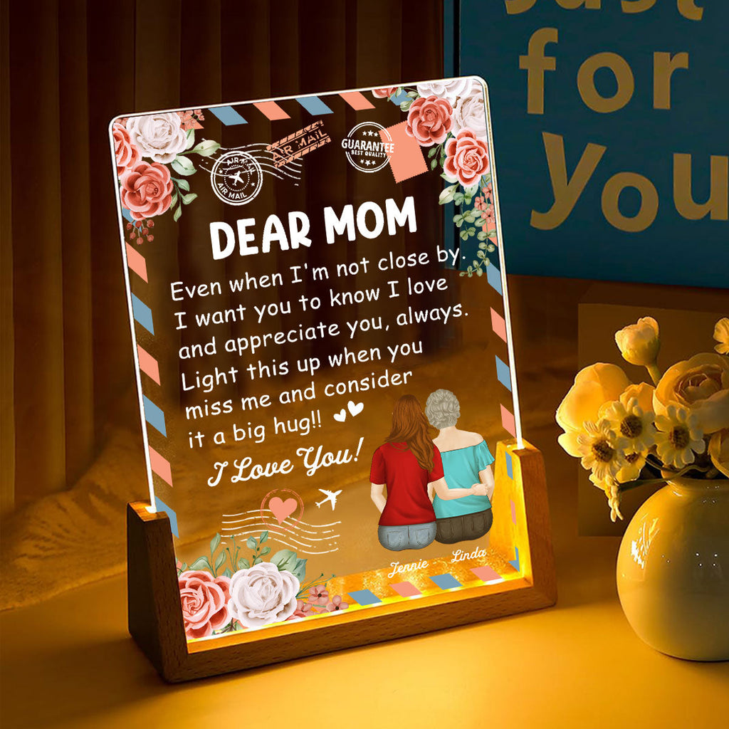 Custom Gift for Mom Grandma, Mother's Day Birthday • A Big Hug - Personalized Night Light