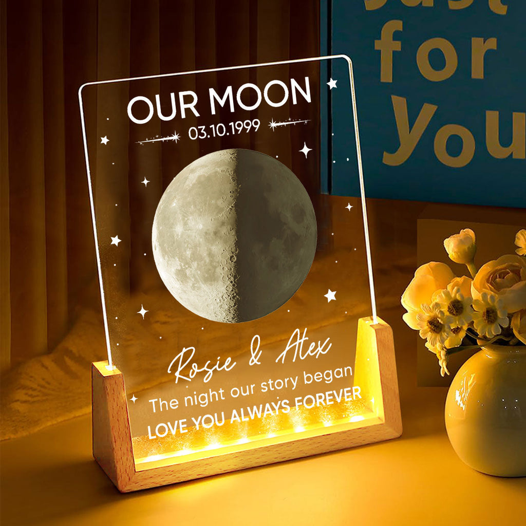 Custom Couple Gift for Anniversary, Valentine's Day, Christmas • The Night Our Story Began - Personalized Night Light