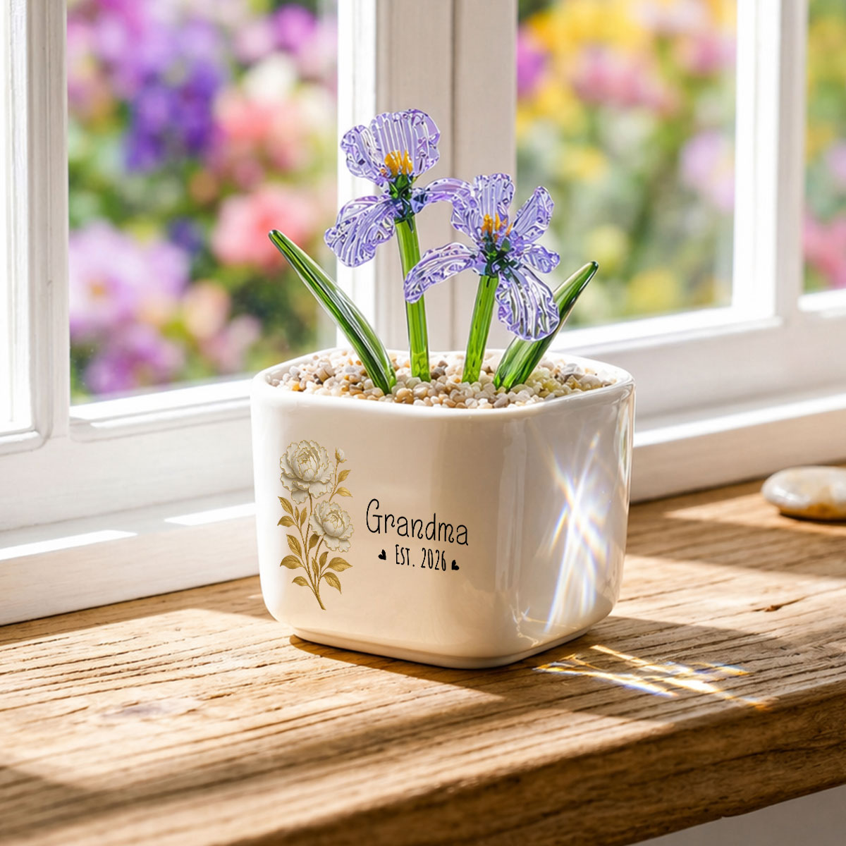 Flowers For Mom - Personalized Glass Birth Month Flower