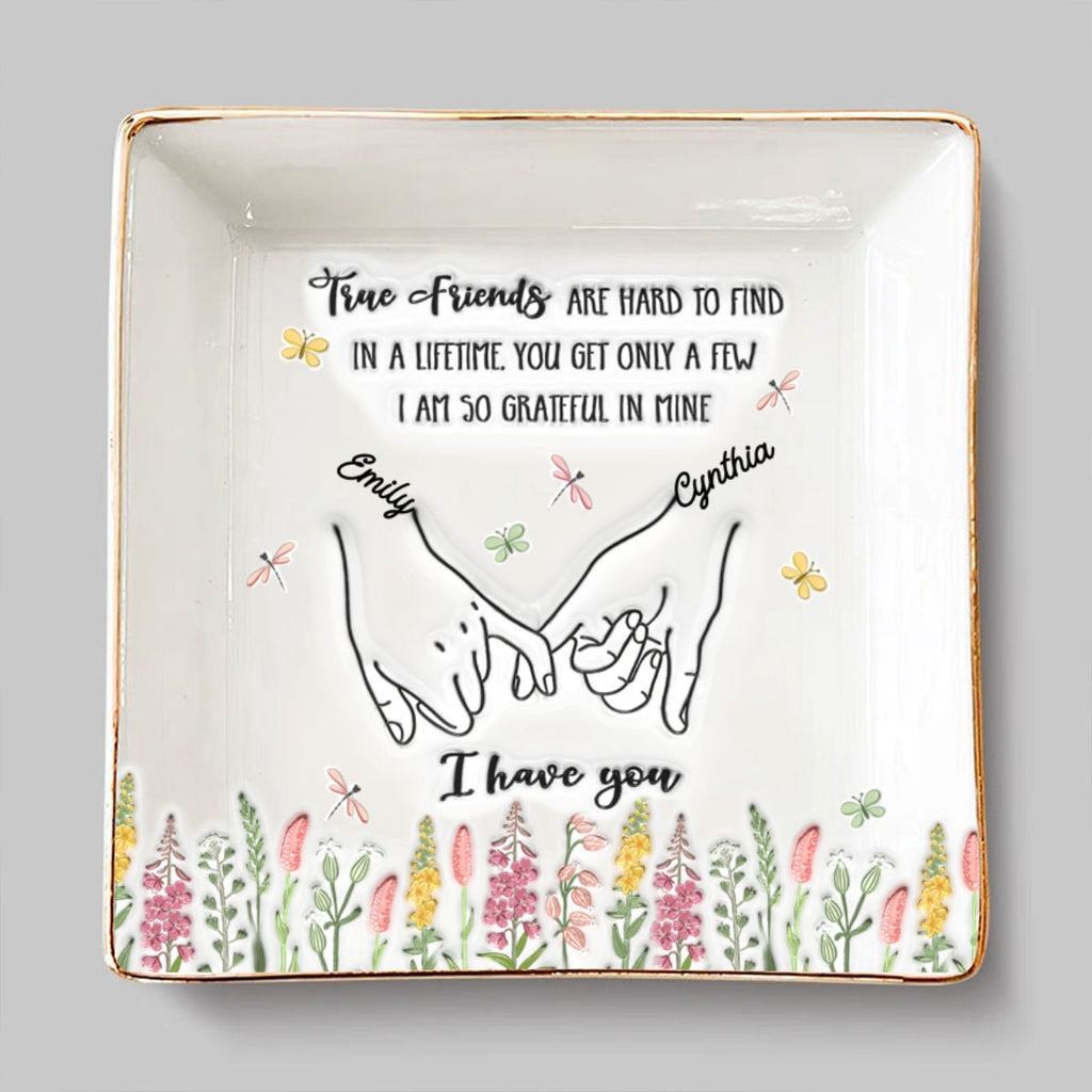 Custom Bestie Trinket Dish, Birthday Christmas Gift For Best Friend • I Am So Grateful - Personalized Jewelry Dish