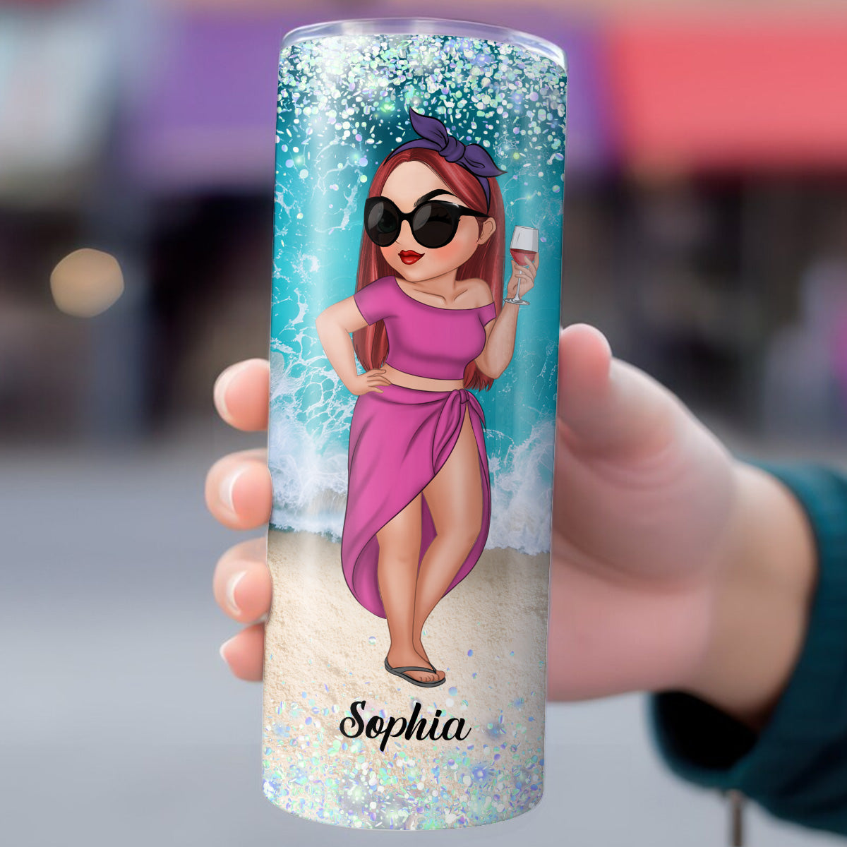 Beach Is Calling - Personalized Skinny Tumbler
