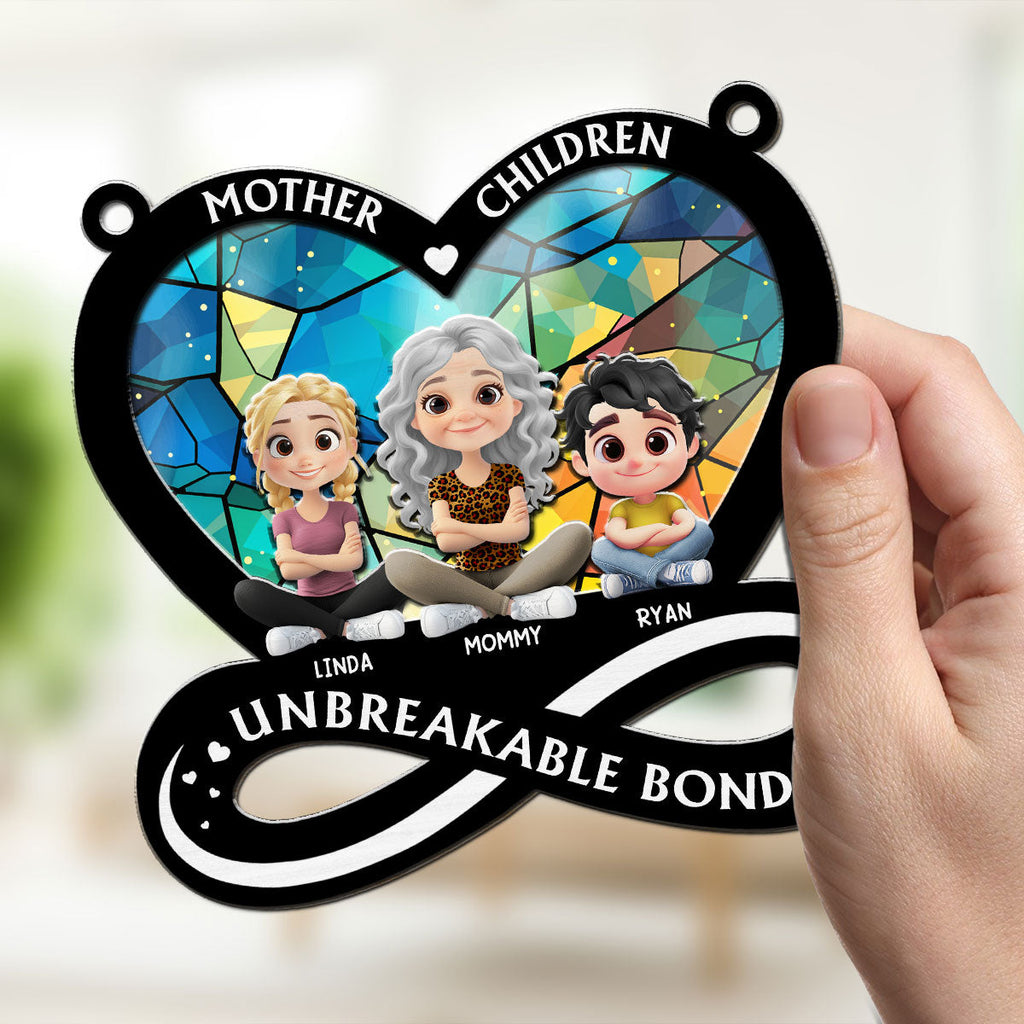 Custom Hanging Decor for Mom Daughter, Mother's Day Gifts • Unbreakable Bond - Personalized Suncatcher