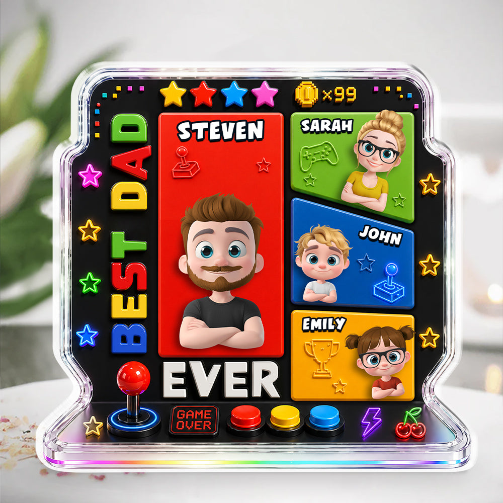 Custom Father's Day Decor, Gift for Dad & Grandpa • Gaming Dad - Personalized Acrylic Plaque