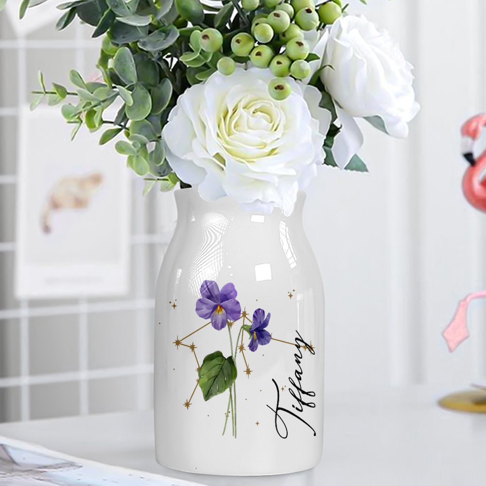 Star Signs Bloom Into Friendship - Personalized Flower Vase