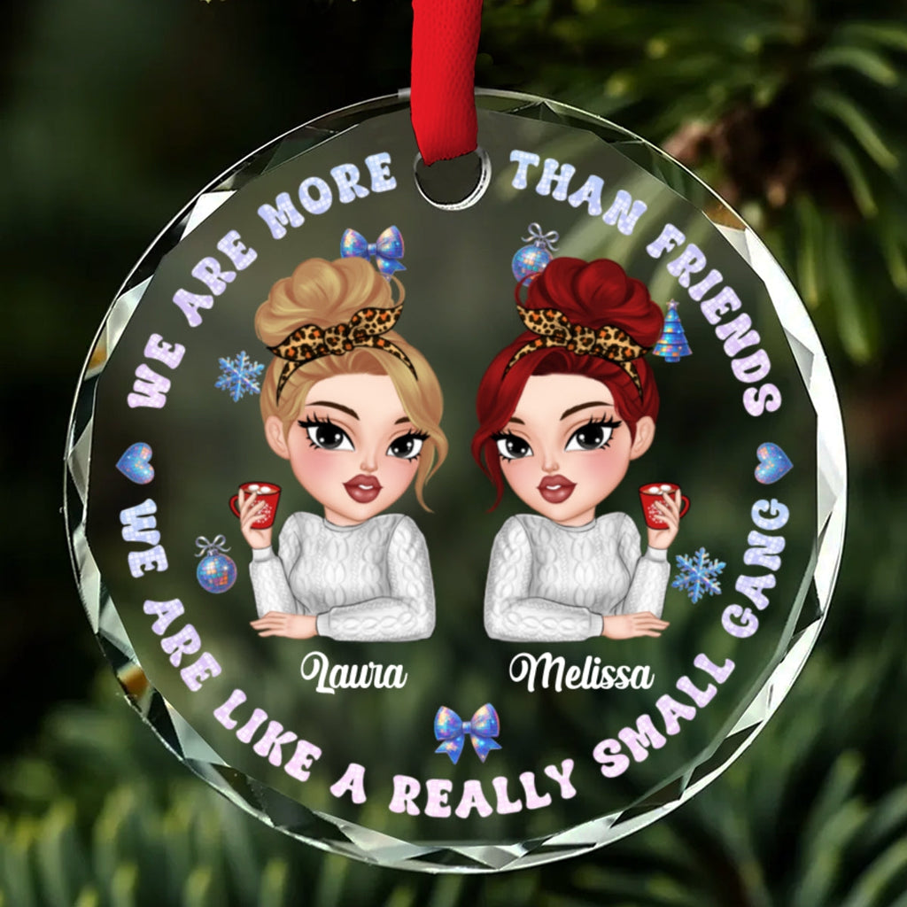 Custom Friendship Christmas Ornament, Best Friend Gift •  Together We Conquer Every Storm - Personalized Glass Ornament