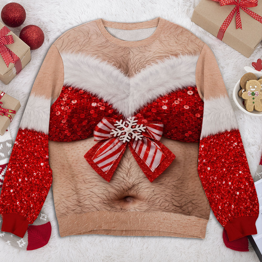 Custom Funny Ugly Sweatshirt, Couple Christmas Gift • Sexy Men - Personalized All-Over-Print Sweatshirt