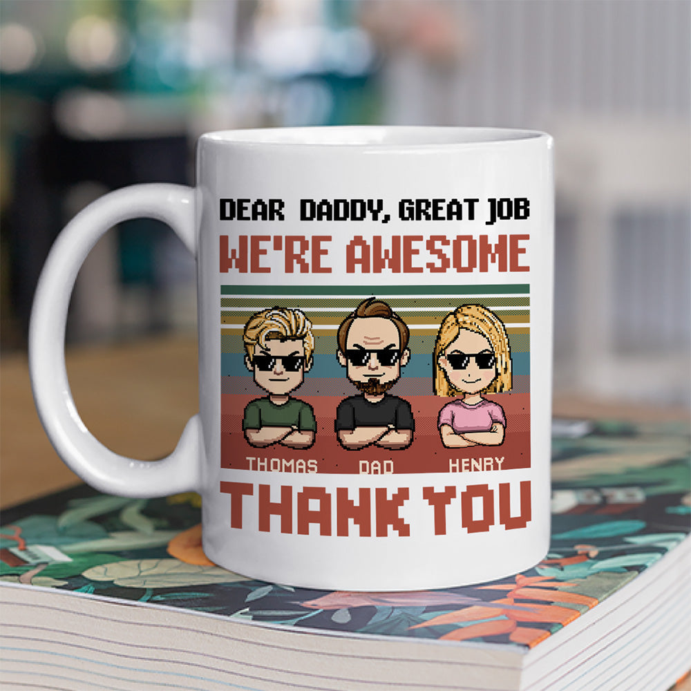 Custom Father's Day, Special Gift for Dad & Grandpa • Dear Awesome Father - Personalized Coffee Mug