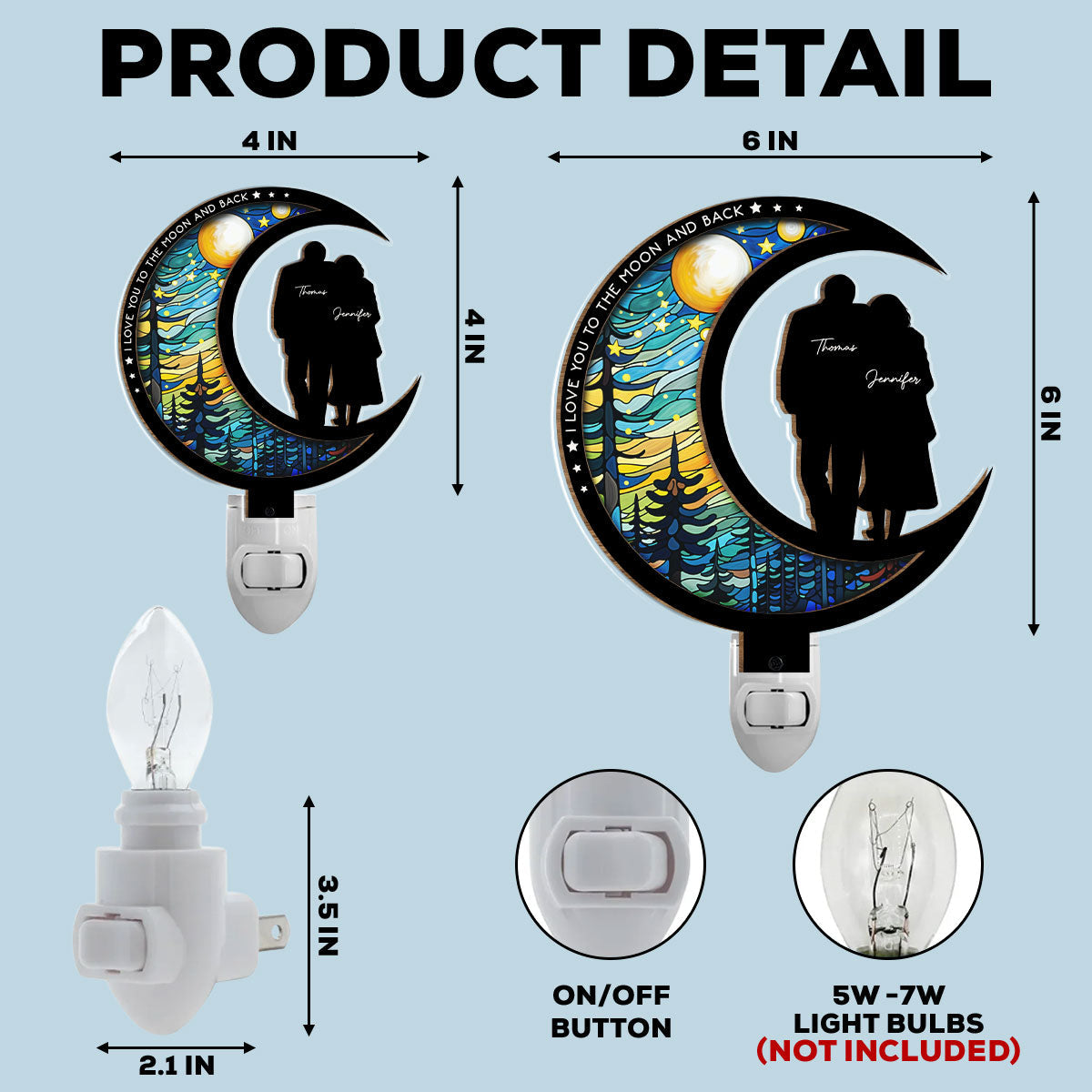 Custom Led Light Gift, Family Keepsake • From Our First Kiss - Personalized Wood And Acrylic Night Light