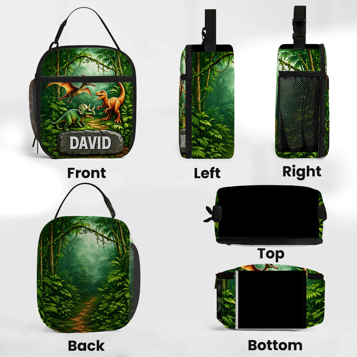 3D Dinosaur Adventure - Personalized Insulated Lunch Bag