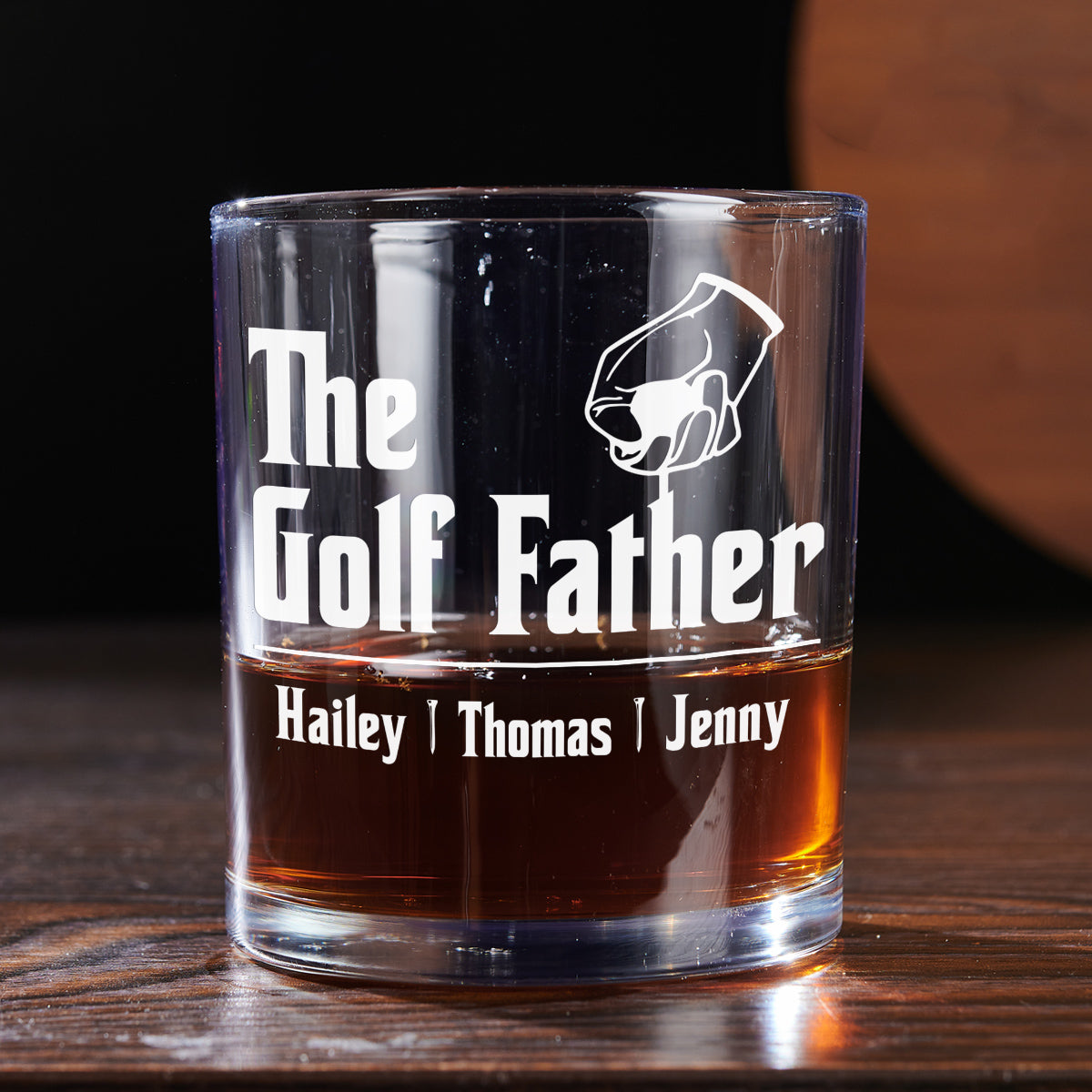 Custom Father's Day Birthday Gifts for Dad • Golf Father - Personalized Whiskey Glass