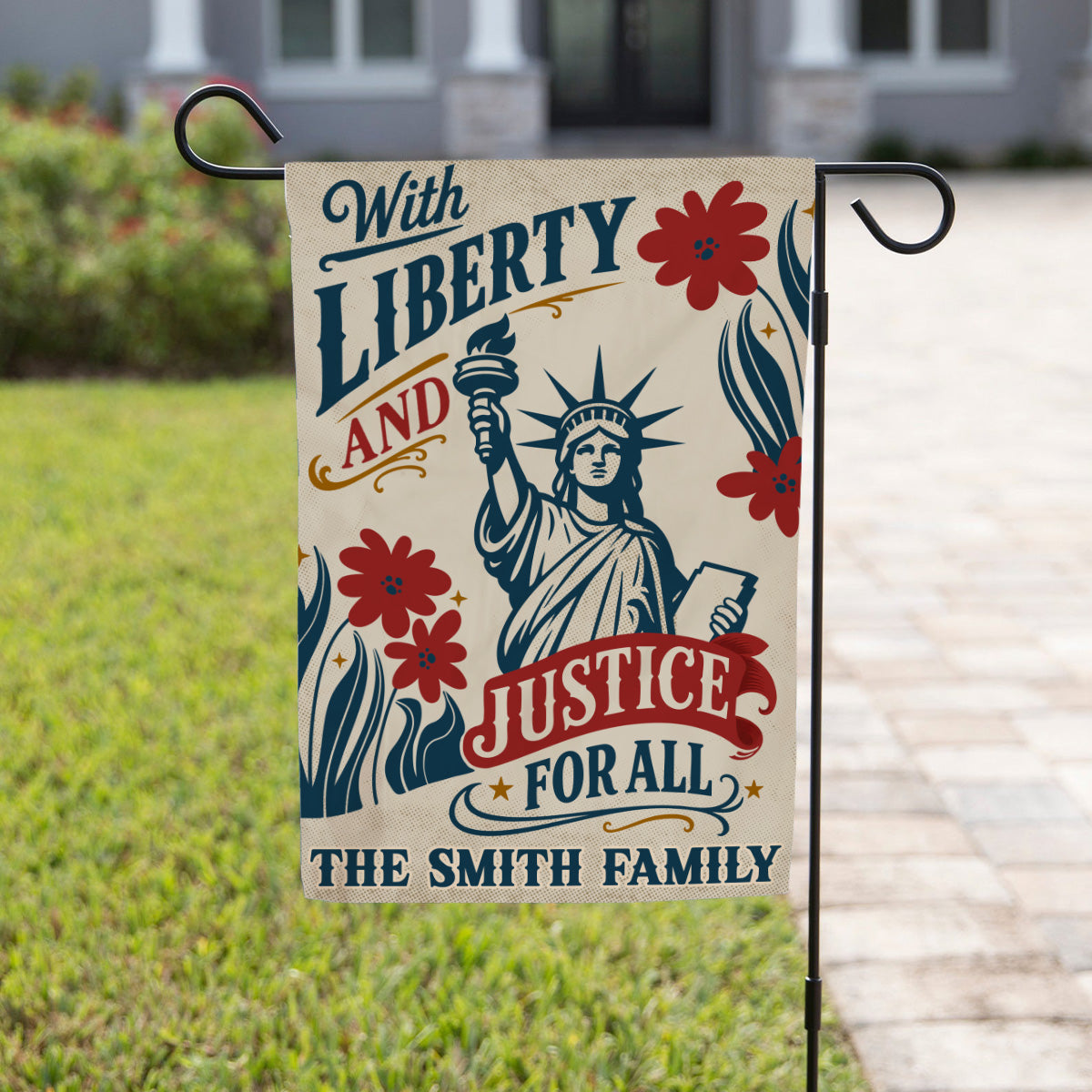 With Liberty For Us - Personalized Flag
