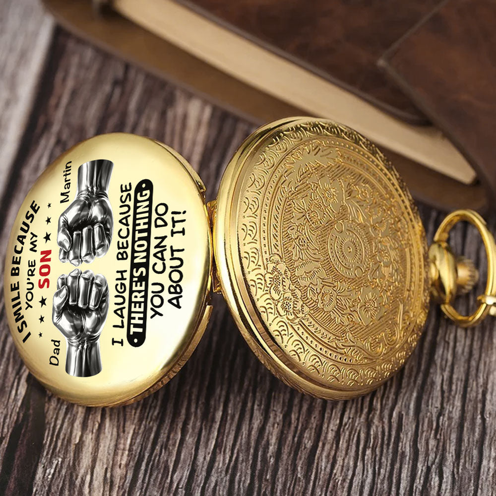 I Smile Because You Are My Son - Personalized Print Pocket Watch