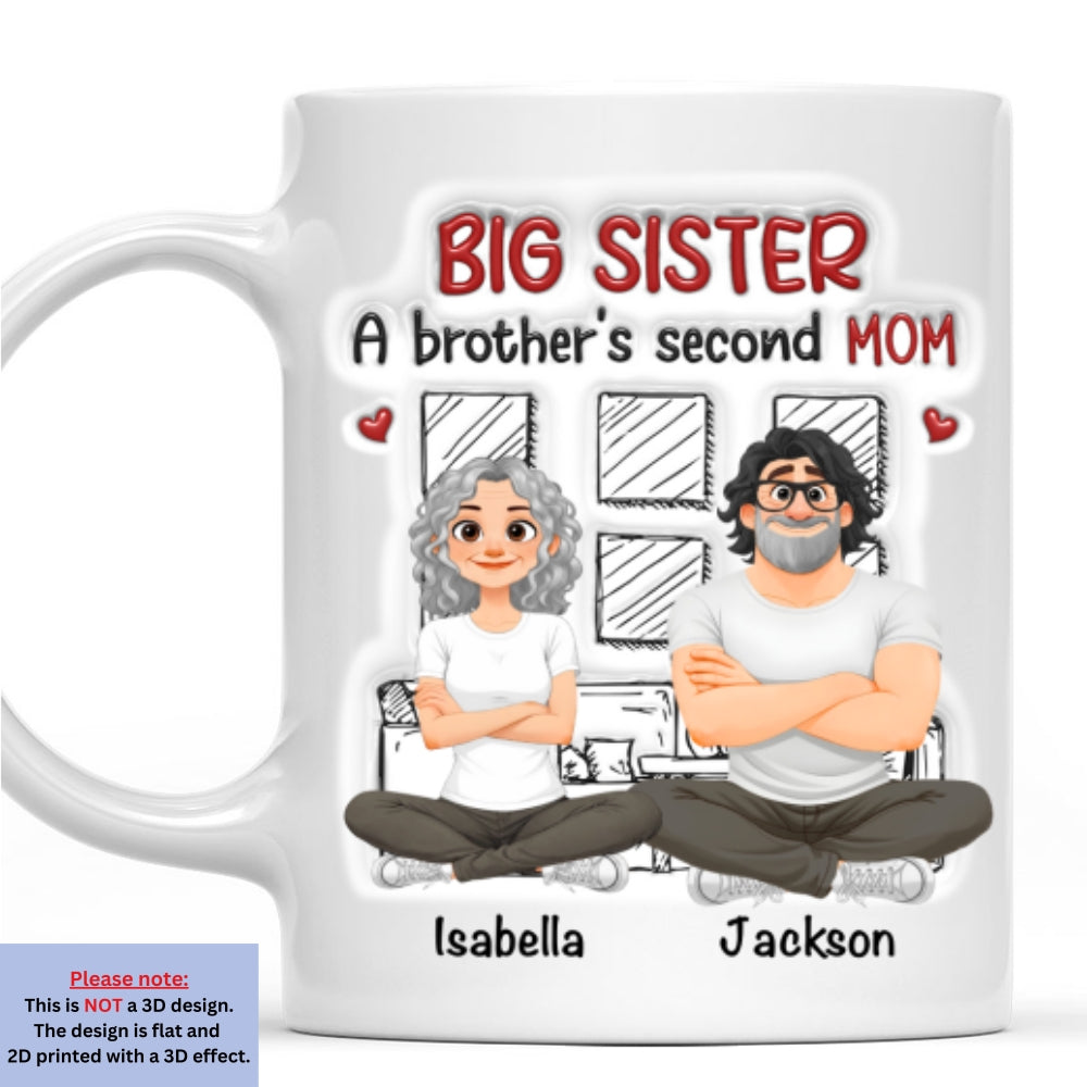 Custom Christmas & Birthday Gift For Sister • Big Sister - Personalized 3D Inflated Effect Coffee Mug