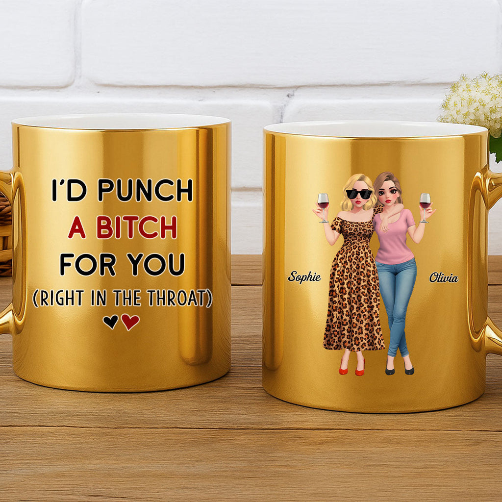 Custom Best Friend, Christmas & Birthday Friendship Keepsake Gift • Punch For You Cartoonize - Personalized Metallic Mug