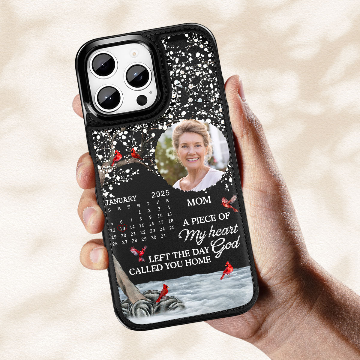 The Moment My Heart Changed Forever - Personalized Leather Phone Case
