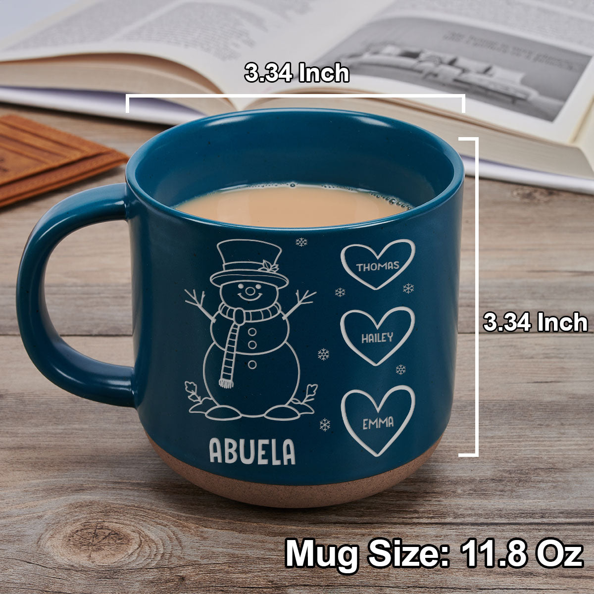 Custom Christmas & Birthday Gift For Grandma • Snowman Grandma Ever - Personalized Engraved Pottery Mug