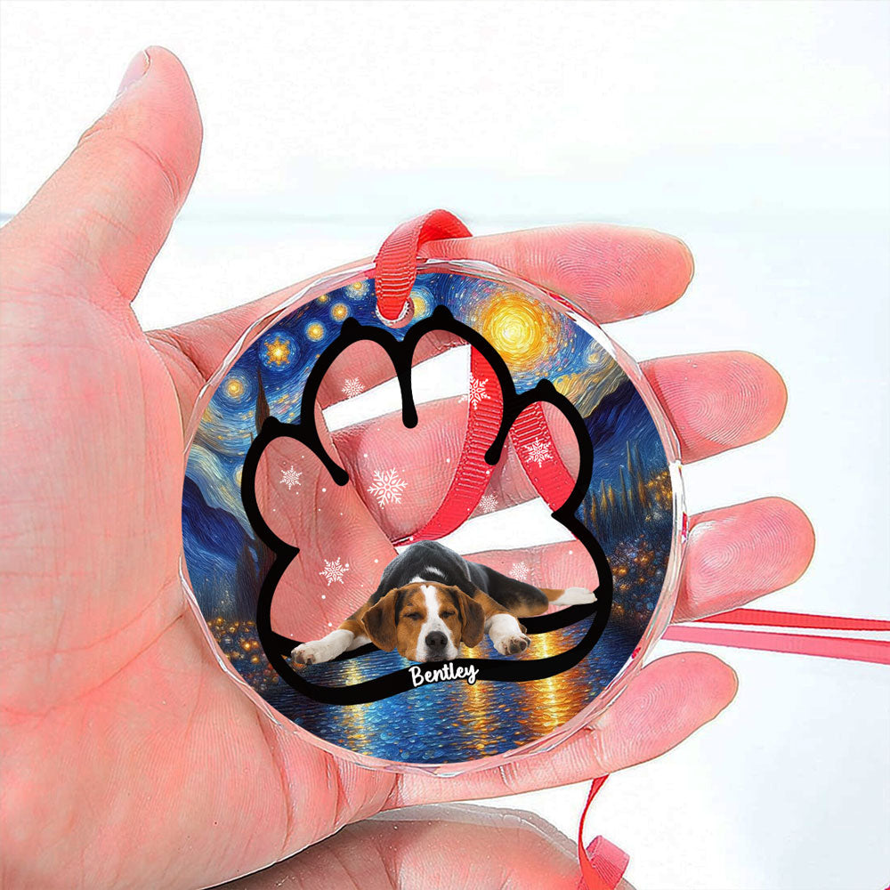 Custom Photo Keepsake Christmas Ornament • Lay Here With Me Photo - Personalized Glass Ornament
