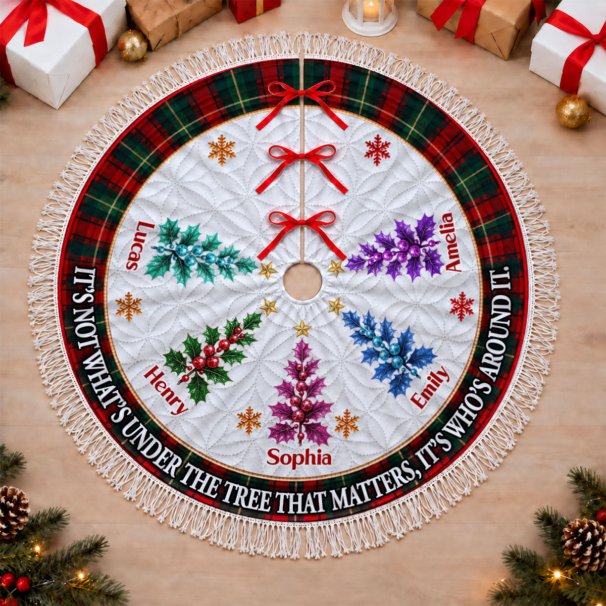 Around The Christmas Tree - Personalized Tree Skirt