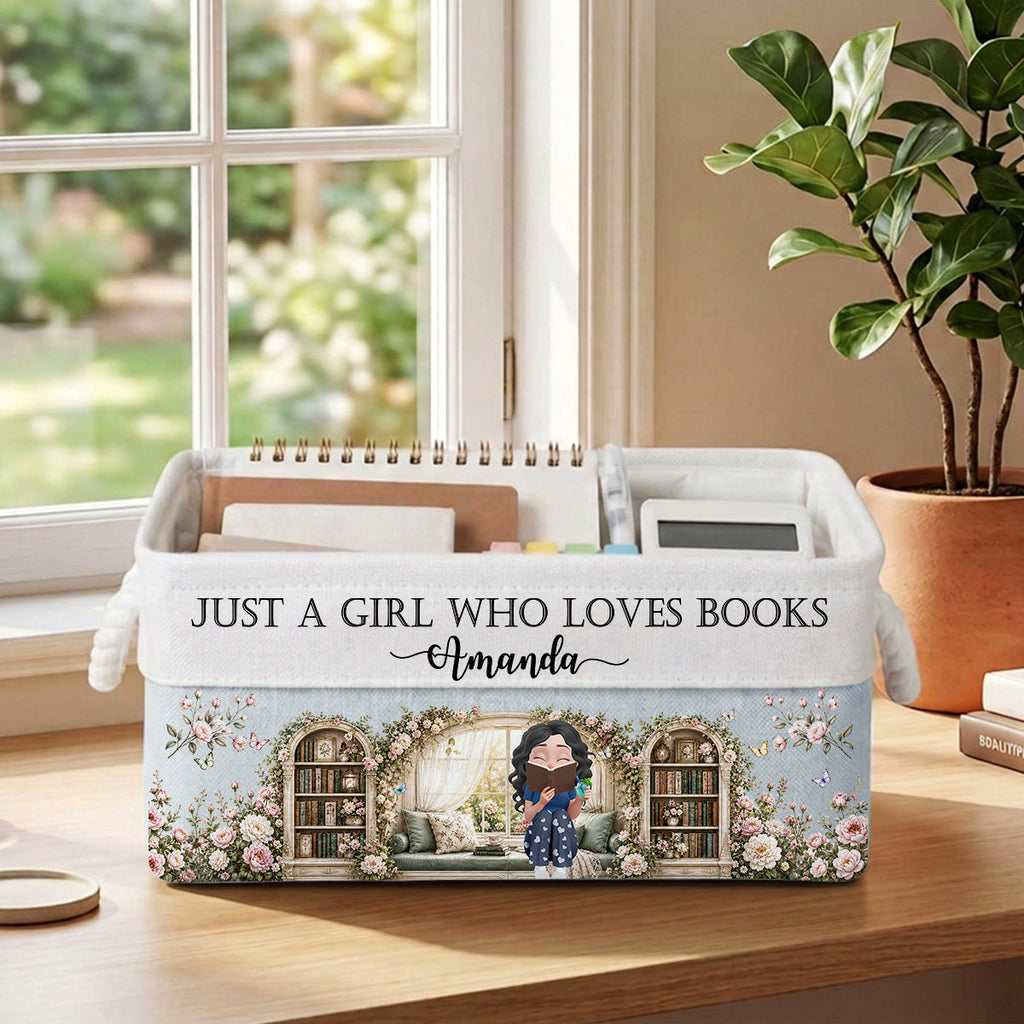 Books Are My Happy Place - Personalized Storage Basket