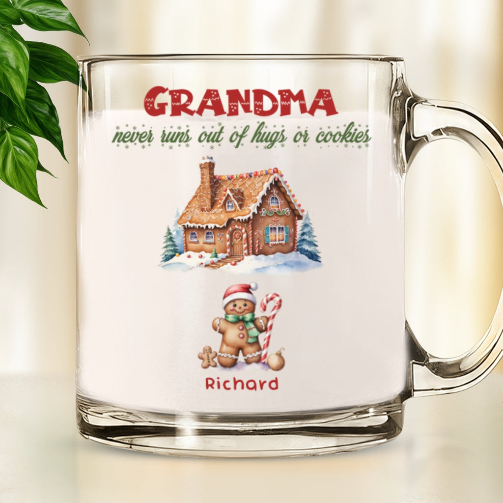 Custom Christmas & Birthday Gift For Grandma • Grandma Never Run Out of Cookies - Personalized Glass Mug