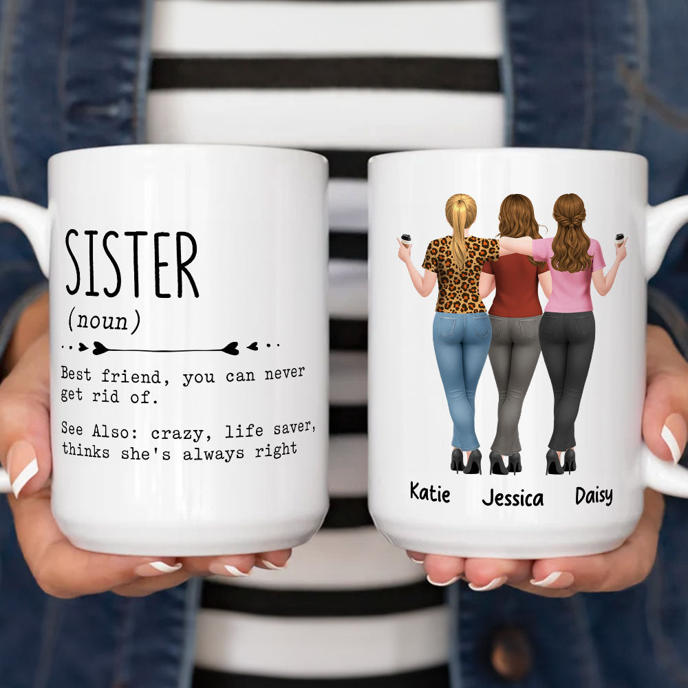 Custom Christmas & Birthday Gift For Sister • Sister Dictionary Definition - Personalized Coffee Mug