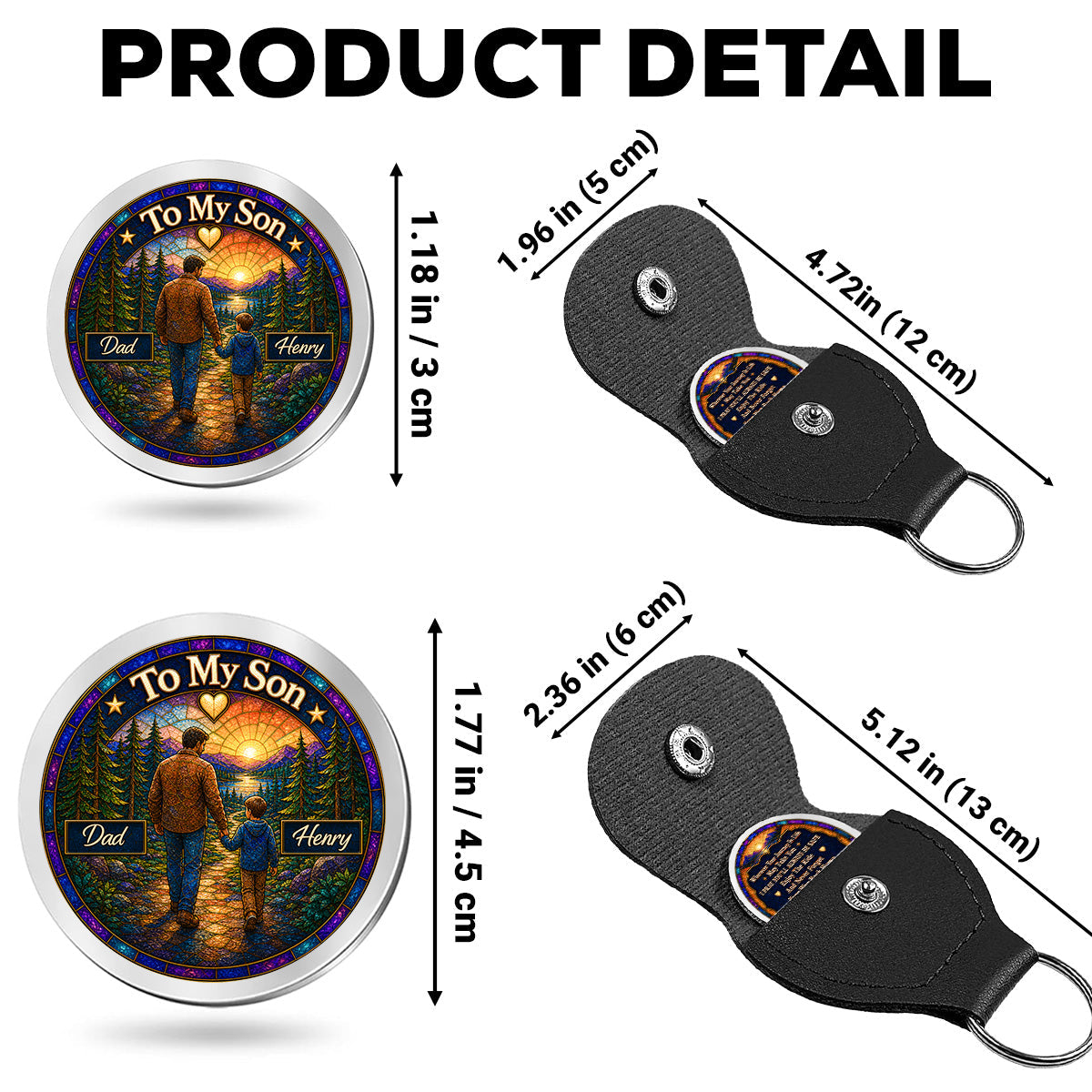 Custom Coin Keychain for Son, Father's Day Birthday Gifts • Enjoy The Ride - Personalized Pocket Hug
