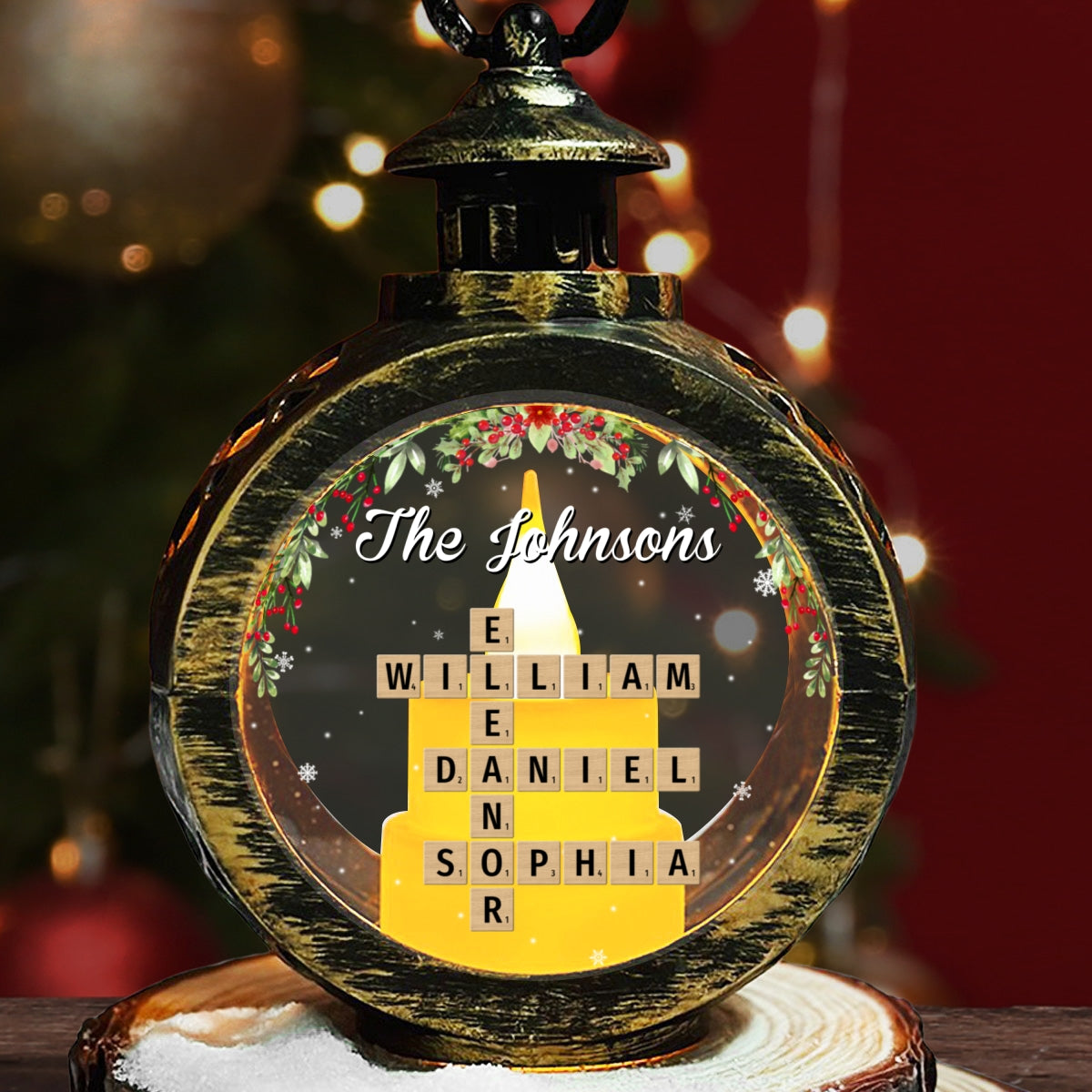 Custom Name Family Christmas Gifts, Holiday Decor • Home Is Where - Personalized Christmas Lantern